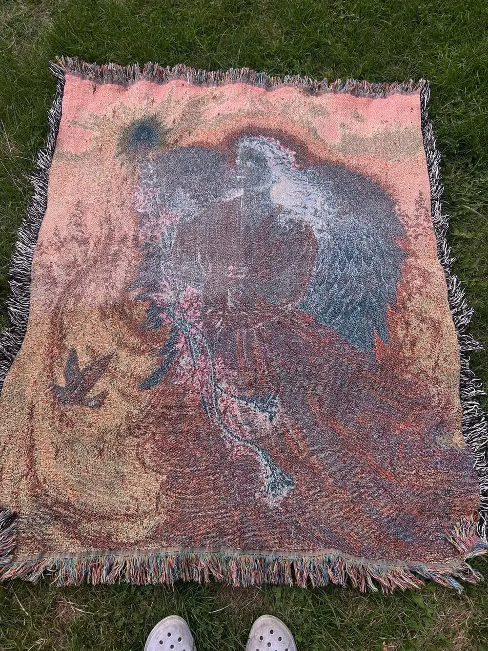 Vintage Dona Gelsinger Stardust Angel Tapestry Christmas Wall Hanging Blanket